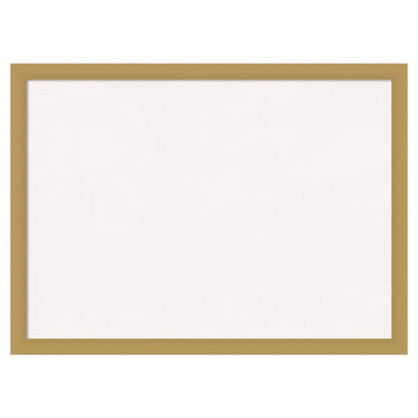 Amanti Art Grace Brushed Gold Narrow White Corkboard 30 in. x 22 in. Bulletin Board Memo Board