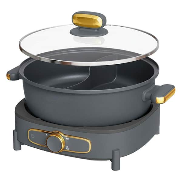 6L Double-Flavor Electric Hot Pot Removable Non-Stick Divider