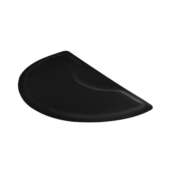 Black Salon Mat for Hair Stylist, 1/2-in. Thickened Anti Floor Mat, 3 x 5 ft. Semi-circle Salon Chair Mat Chair Pad