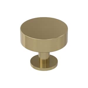 Radius 1-1/4 in. (32mm) Modern Golden Champagne Round Cabinet Knob