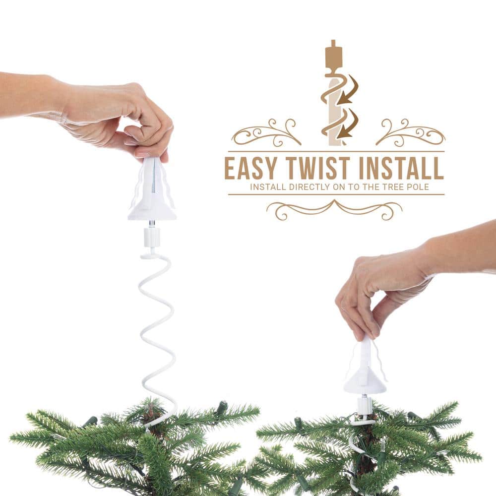 White Plastic Twist-On Christmas Tree Topper Holder