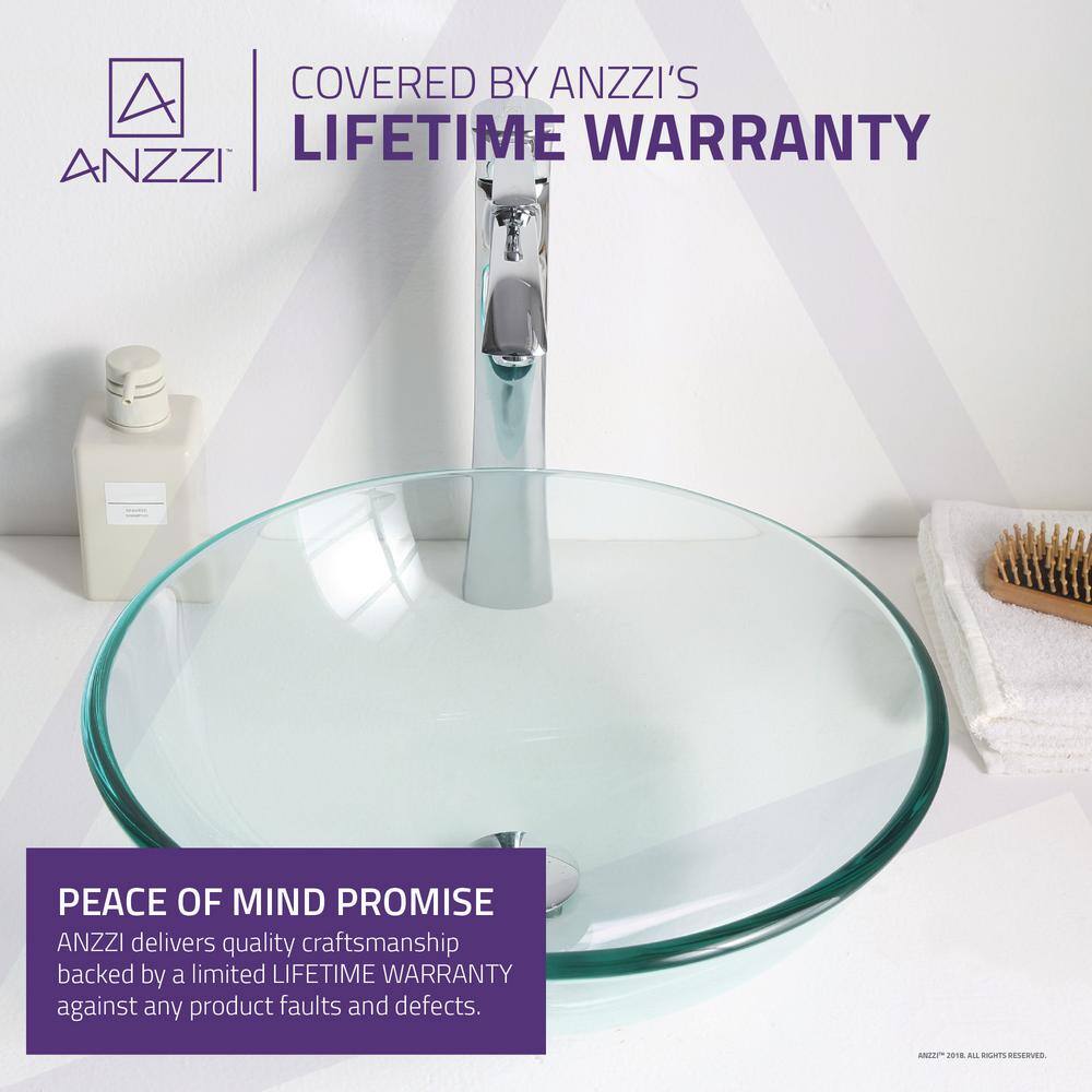 Lustrous Clear Tempered Glass Round Above-Counter Bathroom Sink