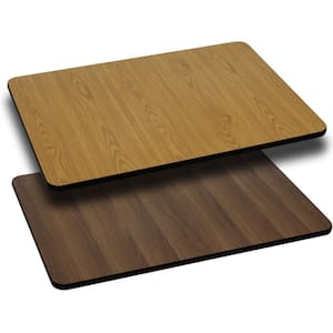 Glenbrook 30 in. x 60 in. Natural and Walnut Rectangle Table Top with Reversible Laminate Top