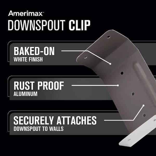 3 in. x 4 in. White Aluminum Downspout Clip