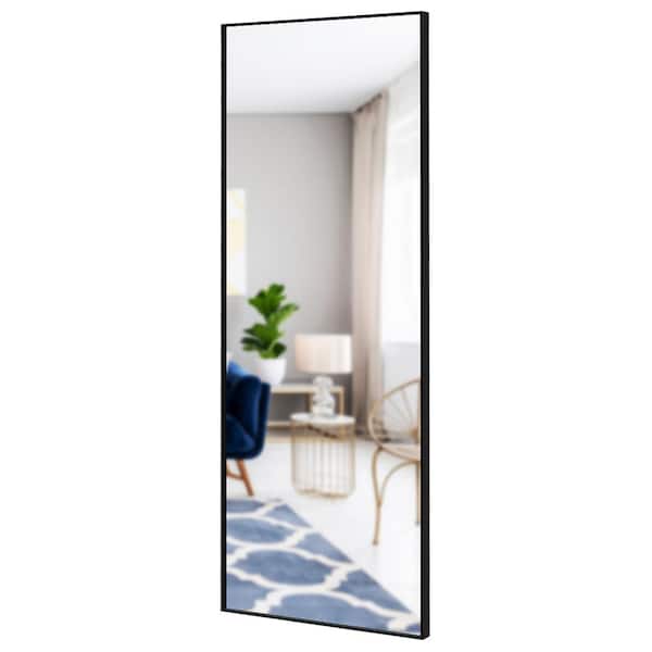 Costway 59 in. H 22 in. W Modern Rectangle Frame Black Full-Length Body Mirror