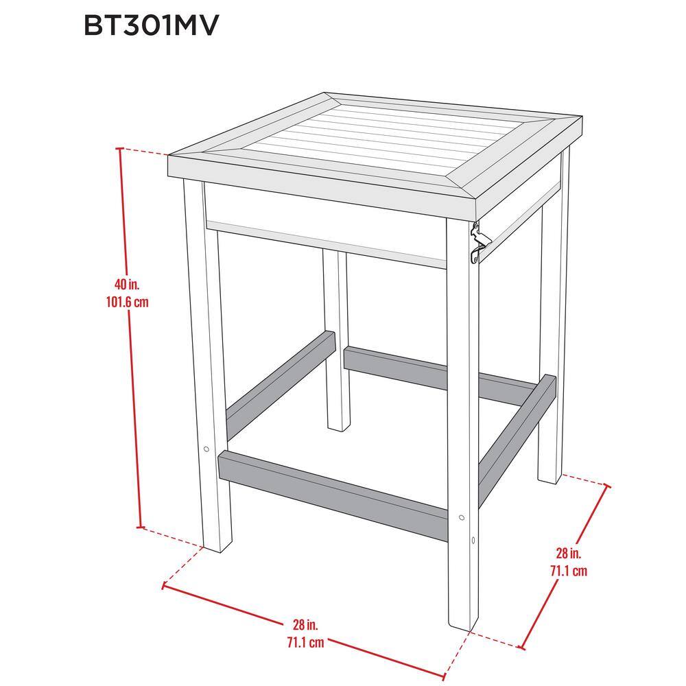 Colorful Poplar Wood Outdoor Bistro Table with Beverage Tub