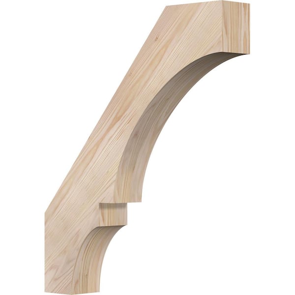 Ekena Millwork 3 1/2"W x 20"D x 24"H Balboa Smooth Knee Brace, Douglas Fir