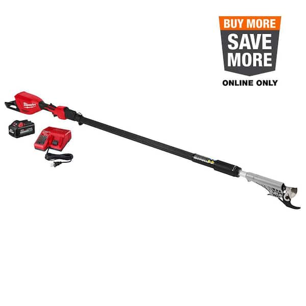 M18 Brushless 18-Volt Lithium-Ion Cordless Telescoping Pole Pruning Shears Kit with 6.0 Ah Battery and Rapid Charger