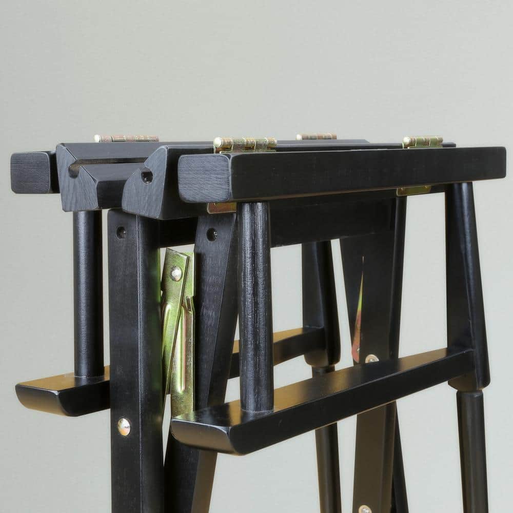 Sleek Black 18" Director's Chair with Foldable Hardwood Frame