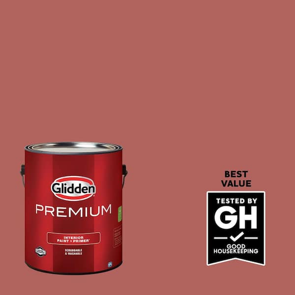 Glidden Premium 1 gal. PPG1057-6 Sienna Red Flat Interior Paint