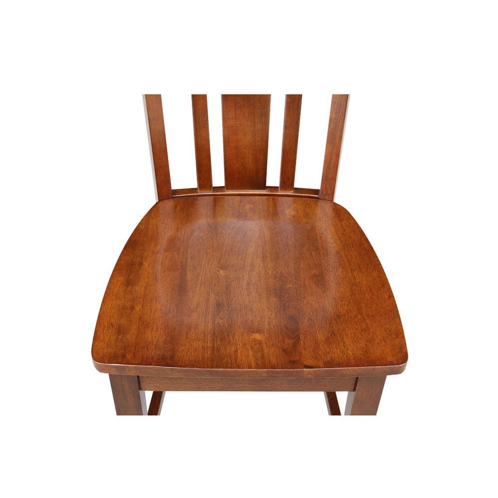San Remo 24" Espresso Solid Wood Counter-Height Stool
