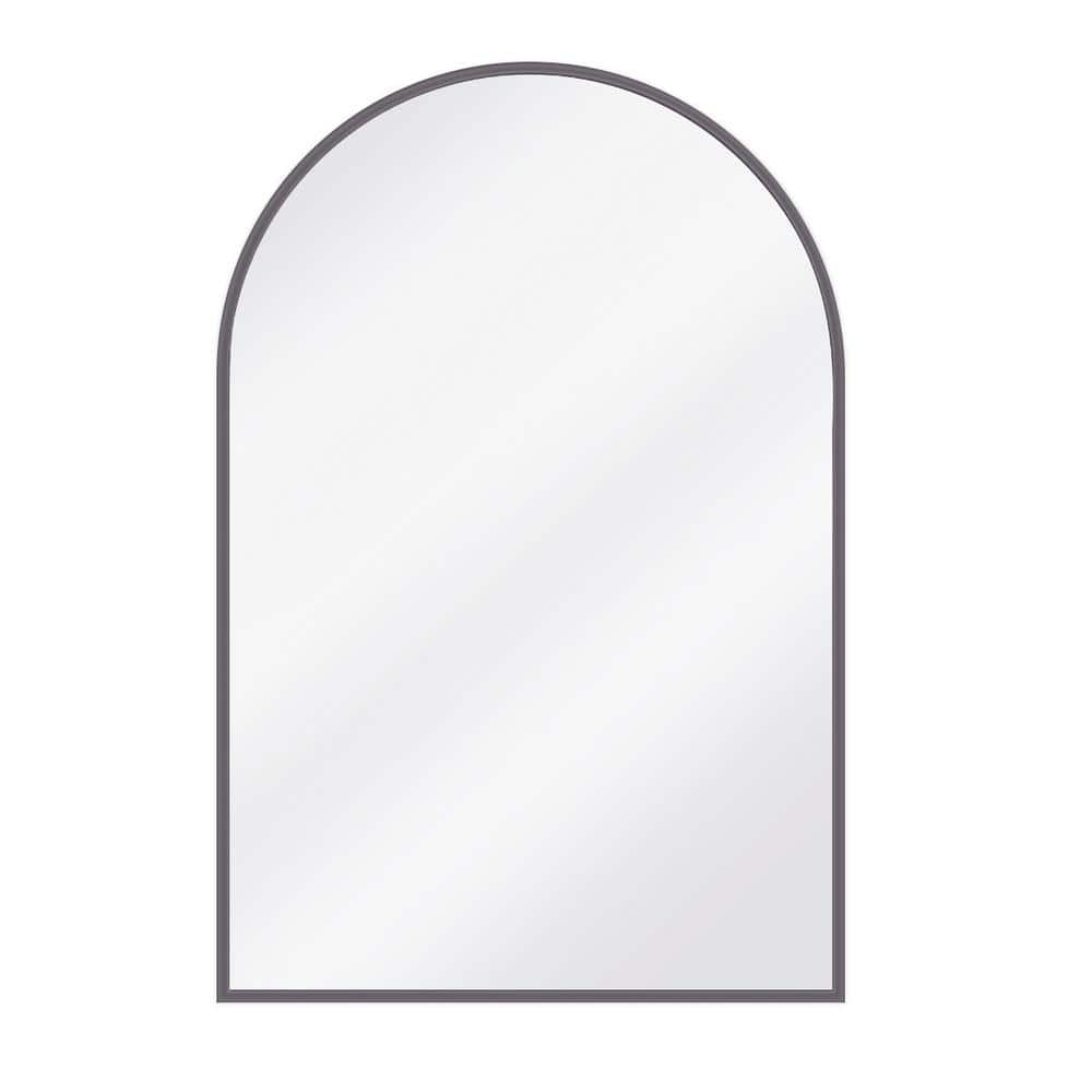 24 x 36 Black Metal Framed Arched Vanity Mirror