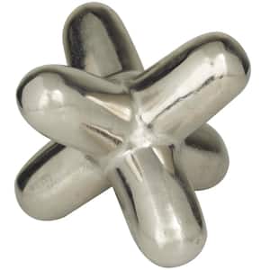 10 in. x 8 in. Silver Aluminum Jack Abstract Sculpture