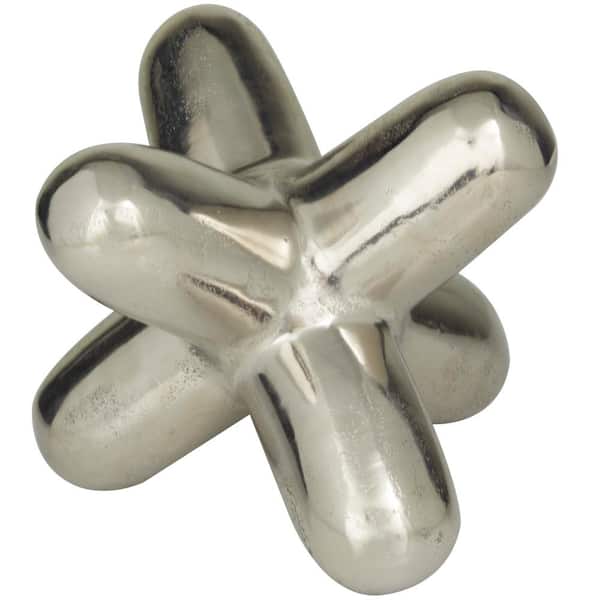 Novogratz 10 in. x 8 in. Silver Aluminum Jack Abstract Sculpture