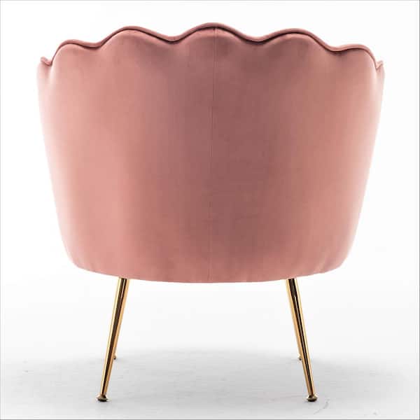 US Pride Furniture Cavett 28.3 in. Wide Rose Velvet Barrel