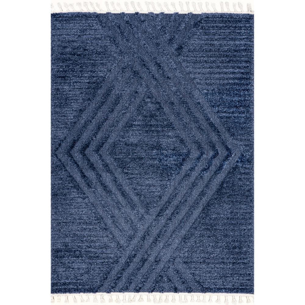 Nuloom Risette Solid 5x8 Shag Indoor Area Rug for Living Room Bedroom Dining Room Nursery, Blue