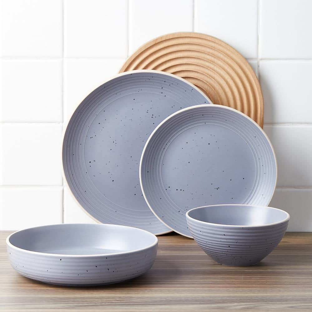 STONE LAIN Lauren 32-Piece Light Gray Stoneware Dinnerware Set (Service for 8)