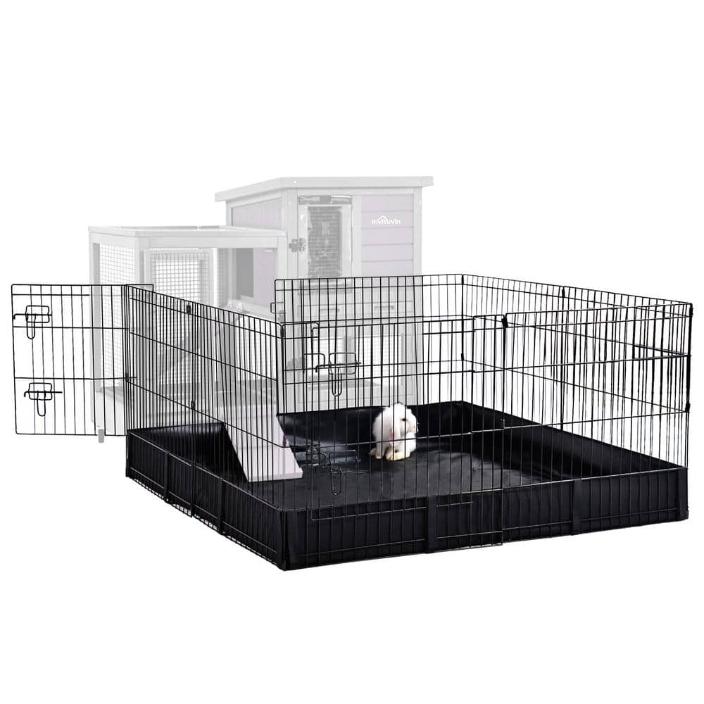 Black Metal Portable Small Pet Playpen with Waterproof Floor