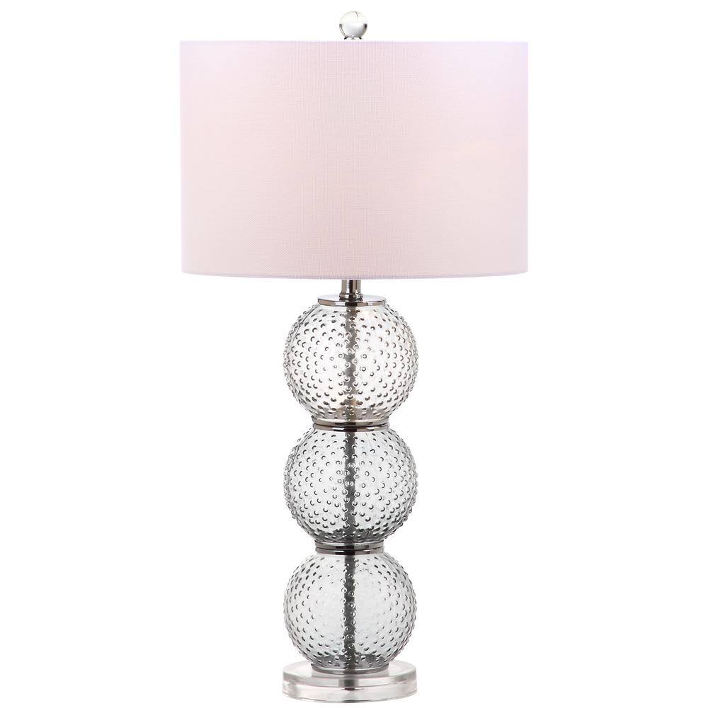 Port Robert Smoke Glass Table Lamp Set with Off-White Shades