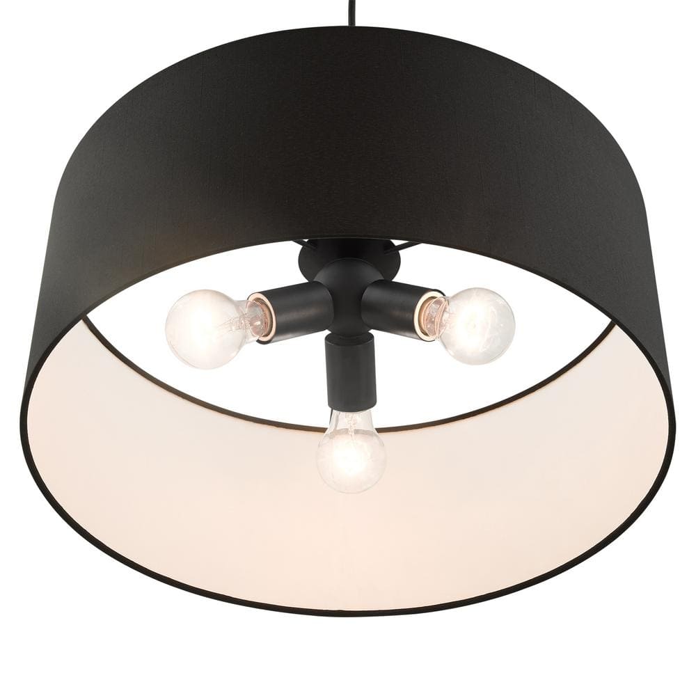 Bainbridge Matte Black Nickel 3-Light LED Drum Pendant