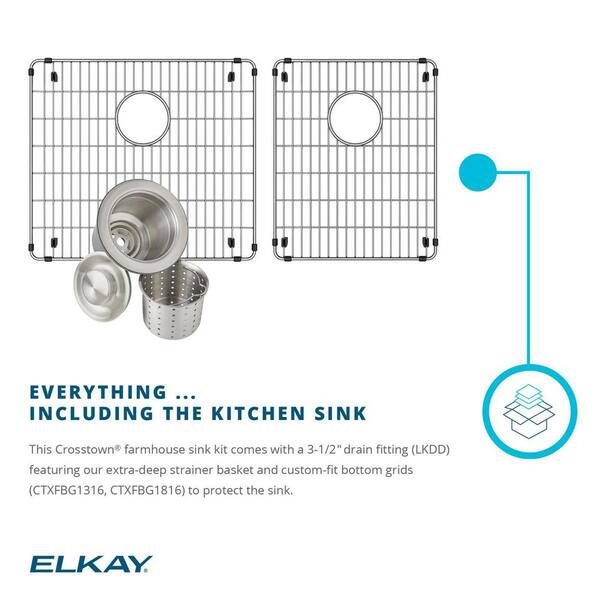 16 Gauge Elkay Grid Strainer Elkay Crosstown Stainless Steel 22-1 - Main Image