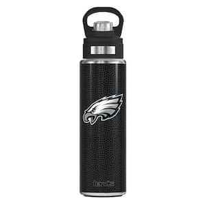 NFL PHI EAGLES LOGO BK 24OZ Wide Mouth Water Bottle Powder Coated Stainless Steel Standard Lid