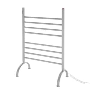 Essentia OBT 8-Bar Electric Floor Mount Towel Warmer with Integrated On-Board Timer in Brushed Stainless Steel