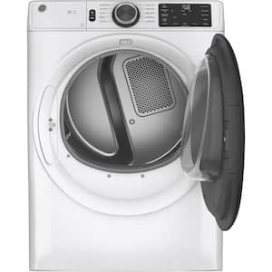 7.8 cu. ft. Smart Front Load Electric Dryer in White with Long Vent and Sanitize Cycle, ENERGY STAR
