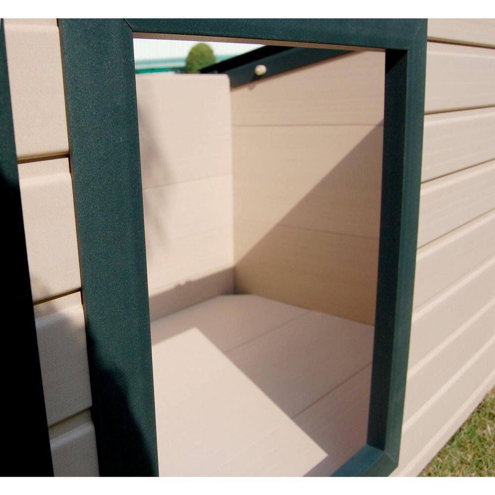 X-Large Maple and Green Insulated Plastic Dog House
