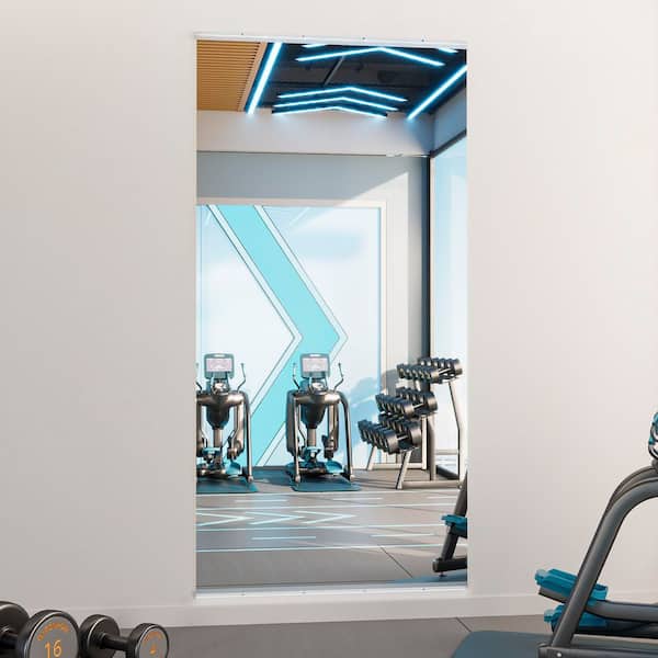 72 in. W x 36 in. H Rectangular Frameless Wall-Mounted Gym Mirror Dance Mirror Bathroom Vanity Mirror