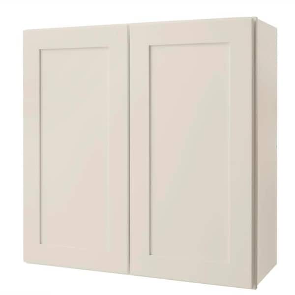 Hampton Bay Avondale 30 in. W x 12 in. D x 30 in. H Ready to Assemble Plywood Shaker Wall Kitchen Cabinet in Antique White