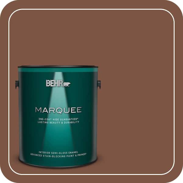 BEHR MARQUEE 1 gal. #ECC-54-3 Wild Stallion Semi-Gloss Enamel Interior Paint & Primer
