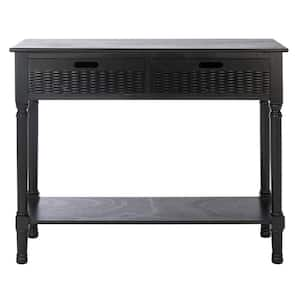 Landers 35.5 in. Black 2-Drawer Console Table