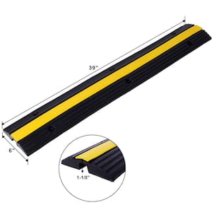 6 in. x 3.25 ft. Conduit Cable Protector Rubber Speed Bumps 6600Lbs Load Capacity with 12 Bolt Spike(1 Channel, 2 Pack)