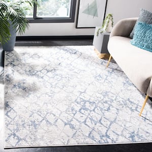 Amelia Light Gray/Blue 4 ft. x 6 ft. Abstract Area Rug