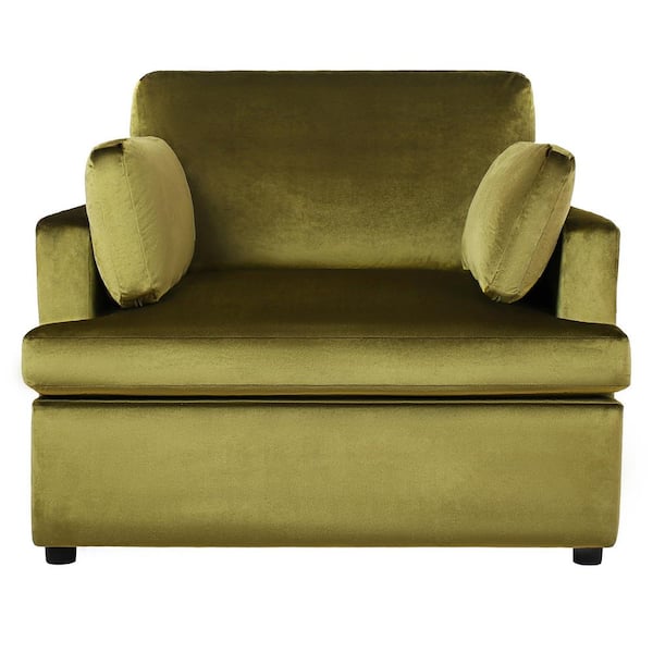 Green velvet oversized chair sales