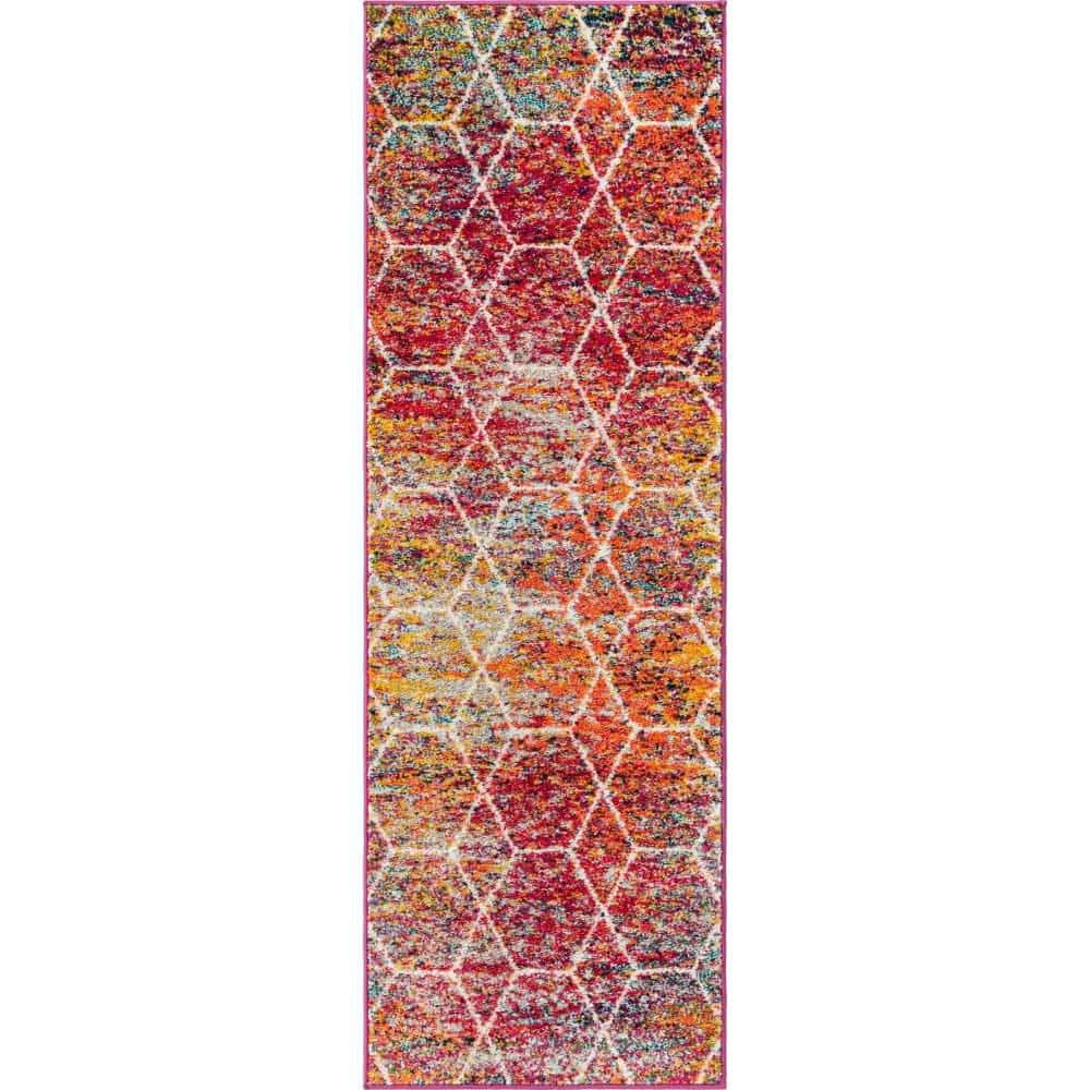 Trellis Frieze Geometric Multi 2 ft. x 6 ft. Area Rug price history on PriceWatchPro