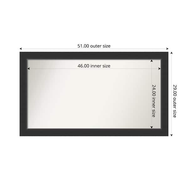 Amanti Art Corvino Black 51 in. x 29 in. Custom Non-Beveled Wood Framed Bathroom Vanity Wall Mirror