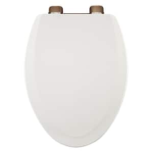 Centocore Elongated Closed Front Toilet Seat in White with Oil Rubbed Hinge