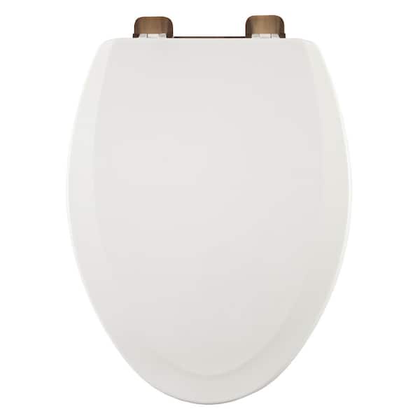 CENTOCO Centocore Elongated Closed Front Toilet Seat in White with Oil Rubbed Hinge