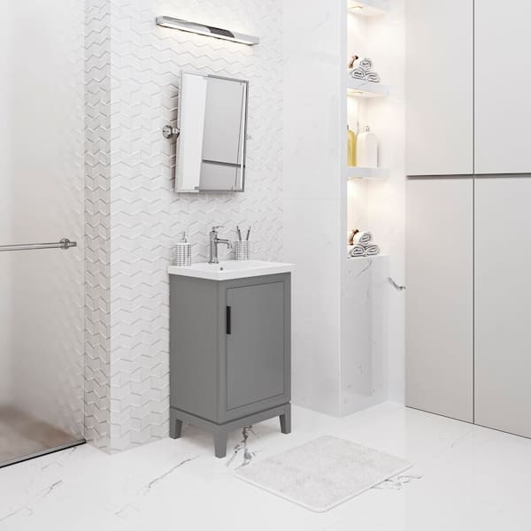 Elsa 20.5 in. W x 16 in. D Bath Vanity in Cashmere Grey with Ceramics Vanity Top in White with White Basin
