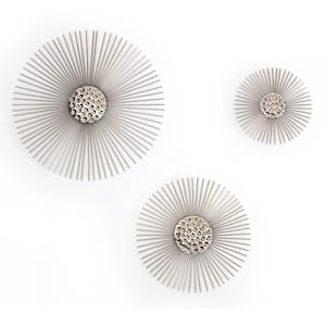 Sola Silver Starburst Iron Wall Art Set of 3