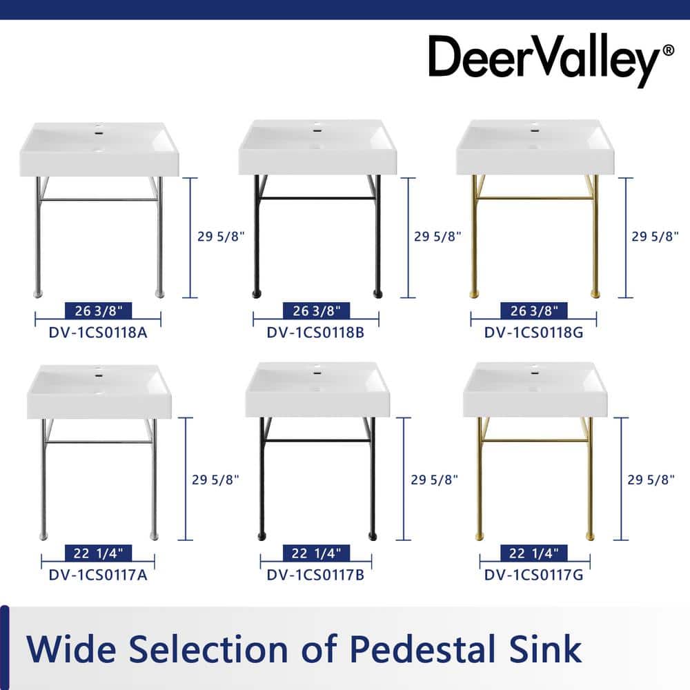 Rectangular 30 Inch White Ceramic Console Sink with Silver Legs