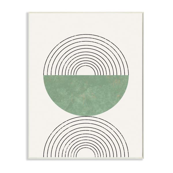 Stupell Industries "Abstract Geometric Circular Curved Art Deco" by Daphne Polselli Unframed Abstract Wood Wall Art Print 10 in. x 15 in.