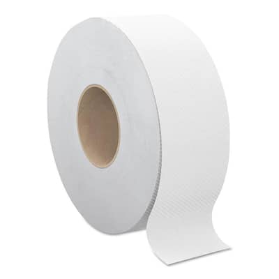 Select Jumbo Toilet Paper, Septic Safe, 2-Ply, White, 3.3 in. x 1000 ft, 12 Rolls/Carton