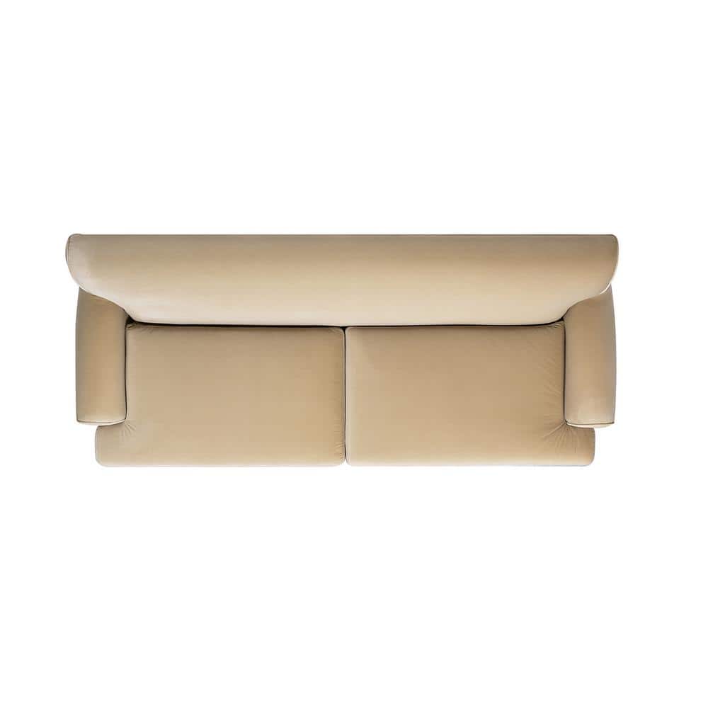 Alana 88" Fawn Brown Velvet Lawson Sofa with Wood Legs