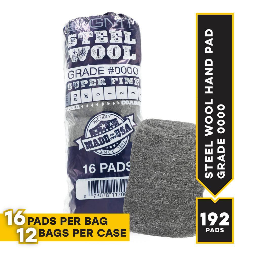 GMT 0000 16 Pad Steel Wool Super Fine Grade (Case of 12)117000 The Home Depot