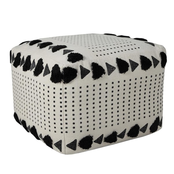 Black and deals white pouf