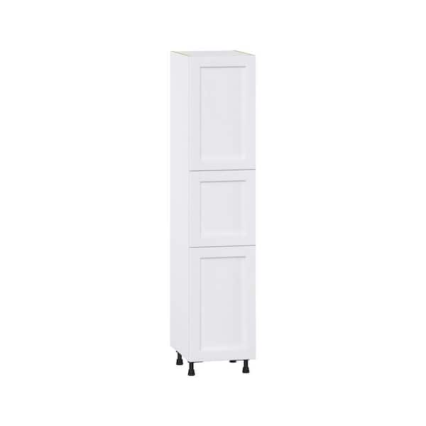 J COLLECTION Milton 18 in. W x 24 in. D x 84.5 in. H Assembled Shaker Pantry Kitchen Cabinet in Bright White with 4-Shelves
