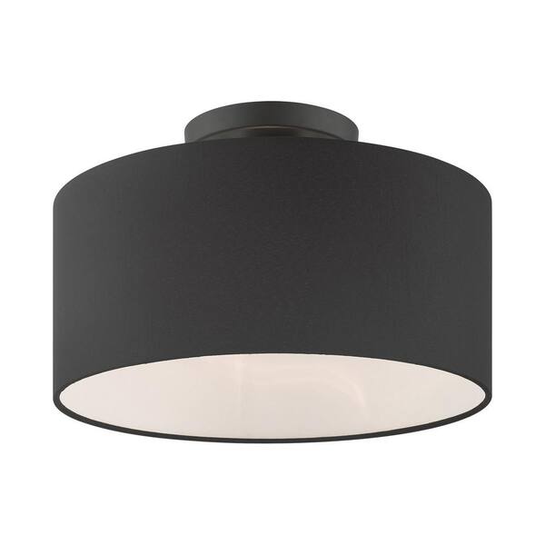 AVIANCE LIGHTING Hillcott 1 Light Black Semi Flush Mount HD74293 - The Home  Depot